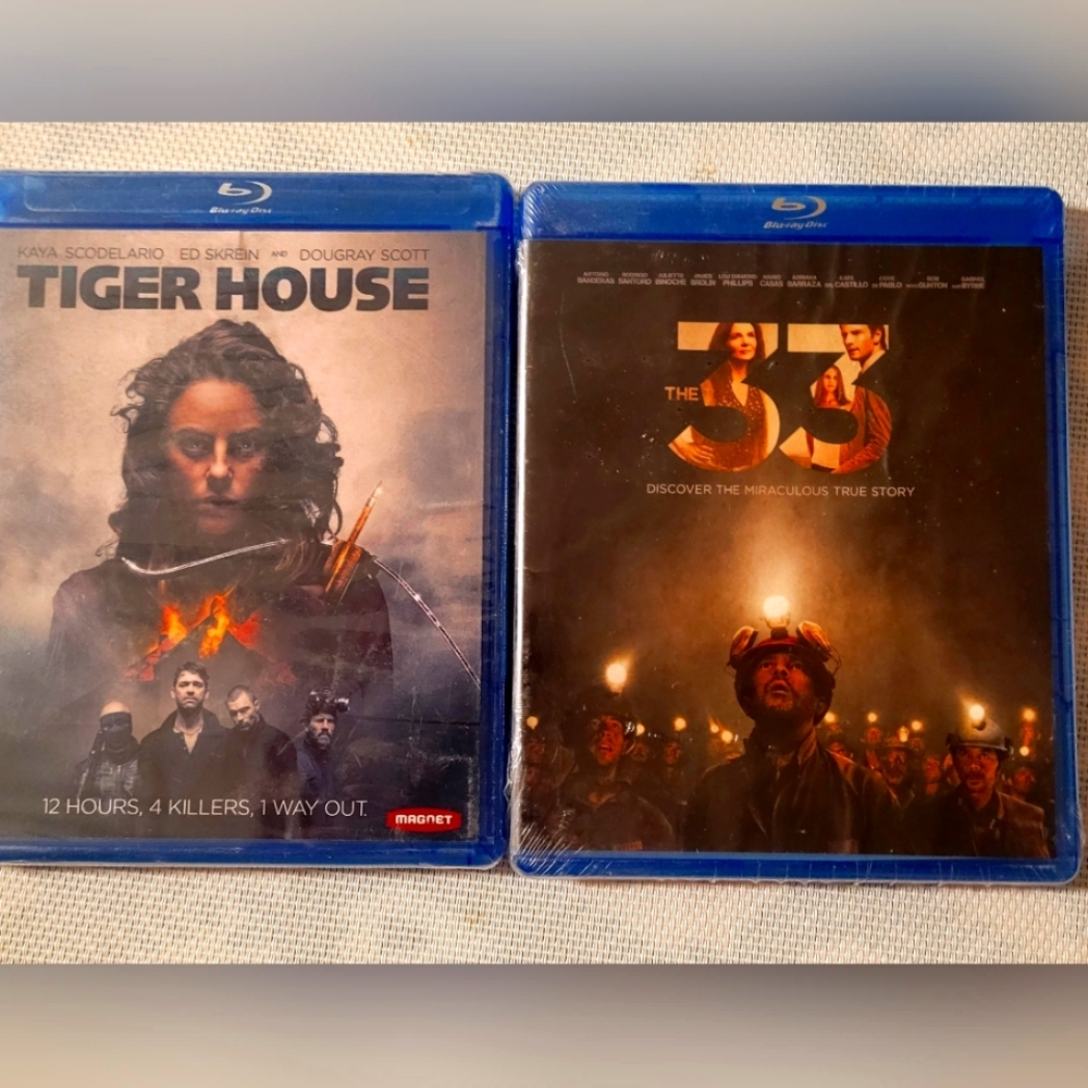 Two Blu-ray Sealed DVD Movies Tiger House & The 33 Great Blue-ray Movies